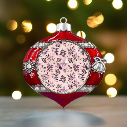 Sangria Metal Snowflake And Bell Red Ornament