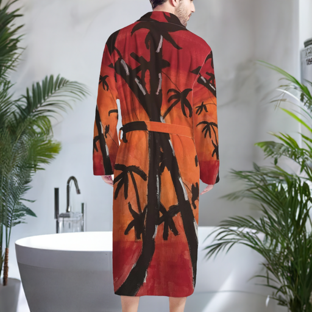 Bamboo at Sunset Men's Bathrobe