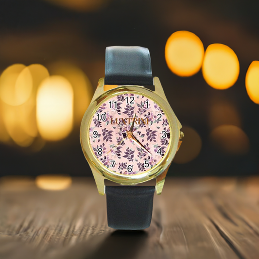 Sangria Round Gold Metal Watch