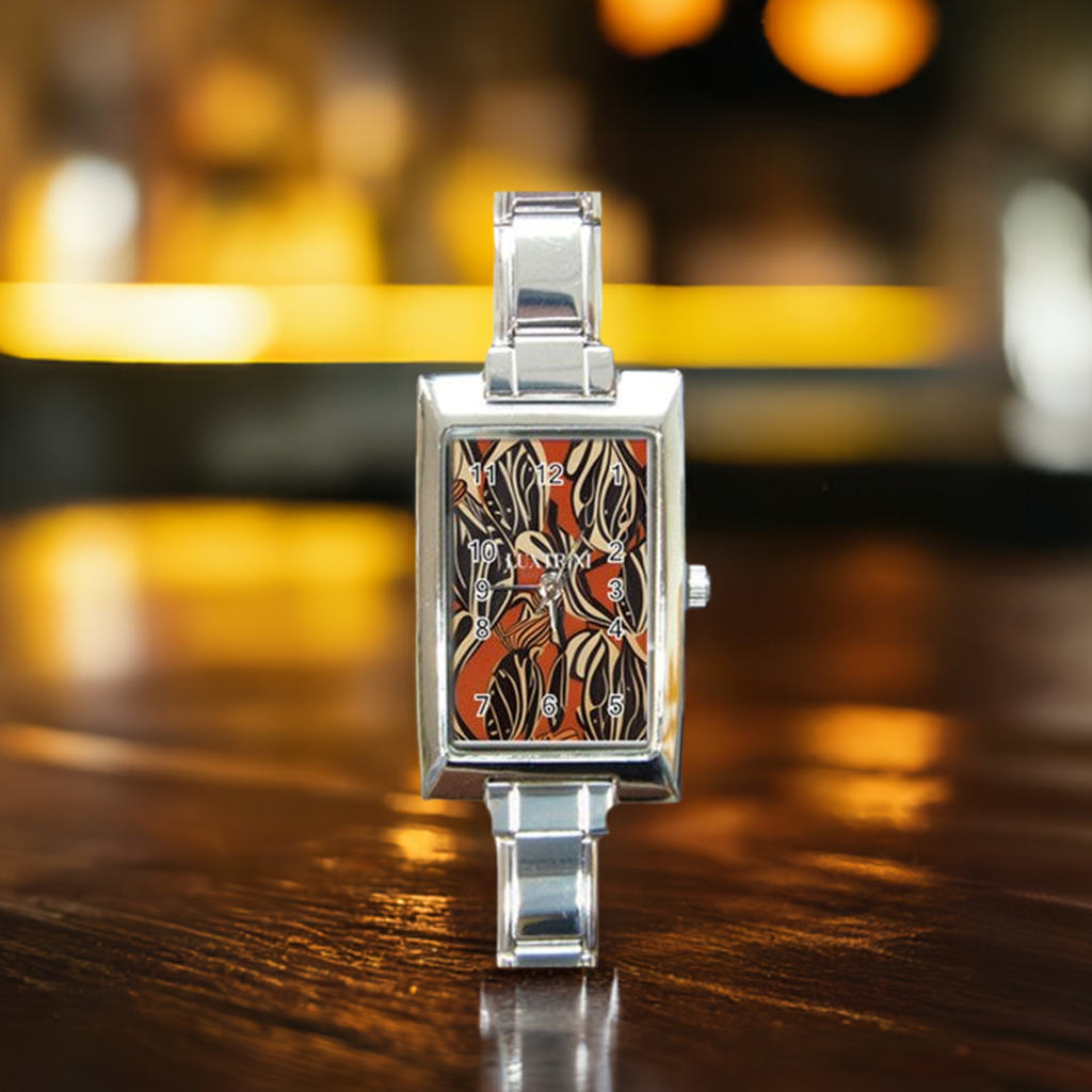 African - Ethnic Rectangle Italian Charm Watch