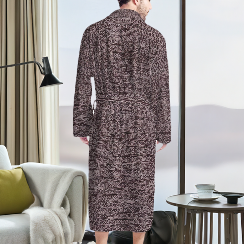 African | Ethnic | Mudcloth | Men's Bathrobe