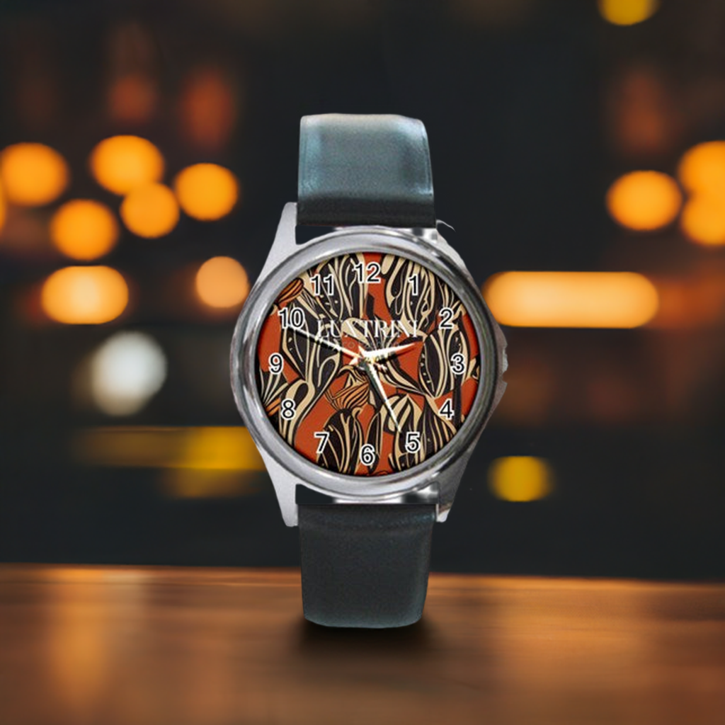 African - Ethnic Round Metal Watch