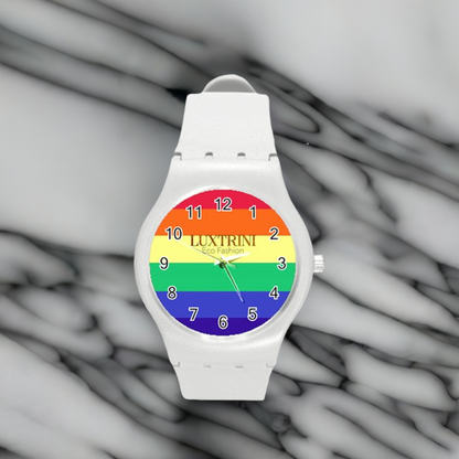 LGBTQ Rainbow Pride #12 Round Plastic Sport Watch (M)