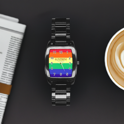 LGBTQ Rainbow Pride #12 Stainless Steel Barrel Watch