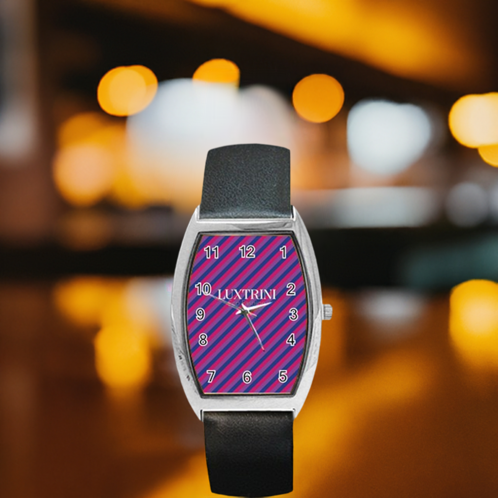 Bisexual Flag Barrel Style Metal Watch