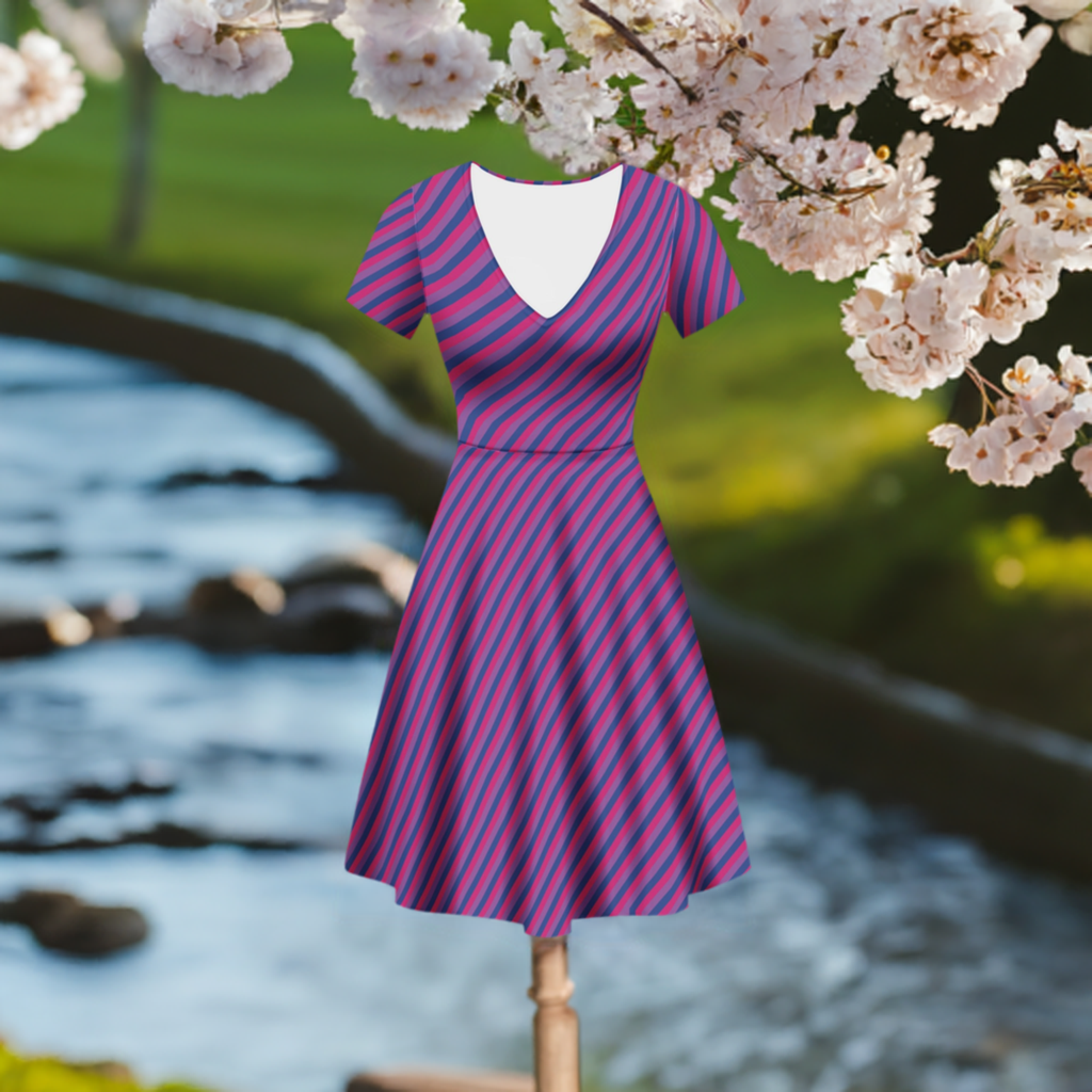 Bisexual Pride Women Ruffle Bottom Dress