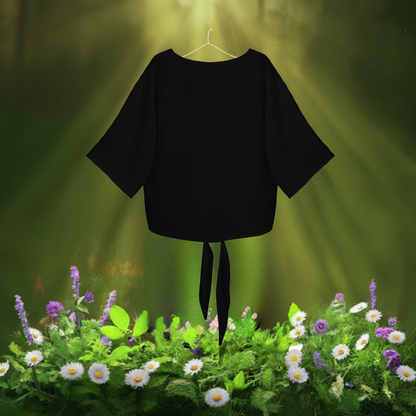 Elevate Your Wardrobe with Luxtrini’s V-Neck Streamers Blouse - Classic Black