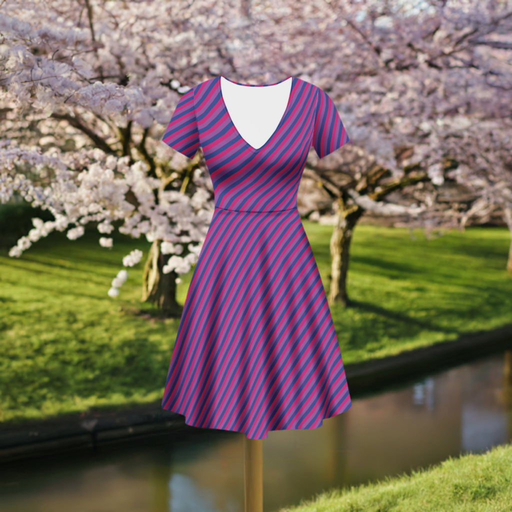 Bisexual Pride Women Ruffle Bottom Dress