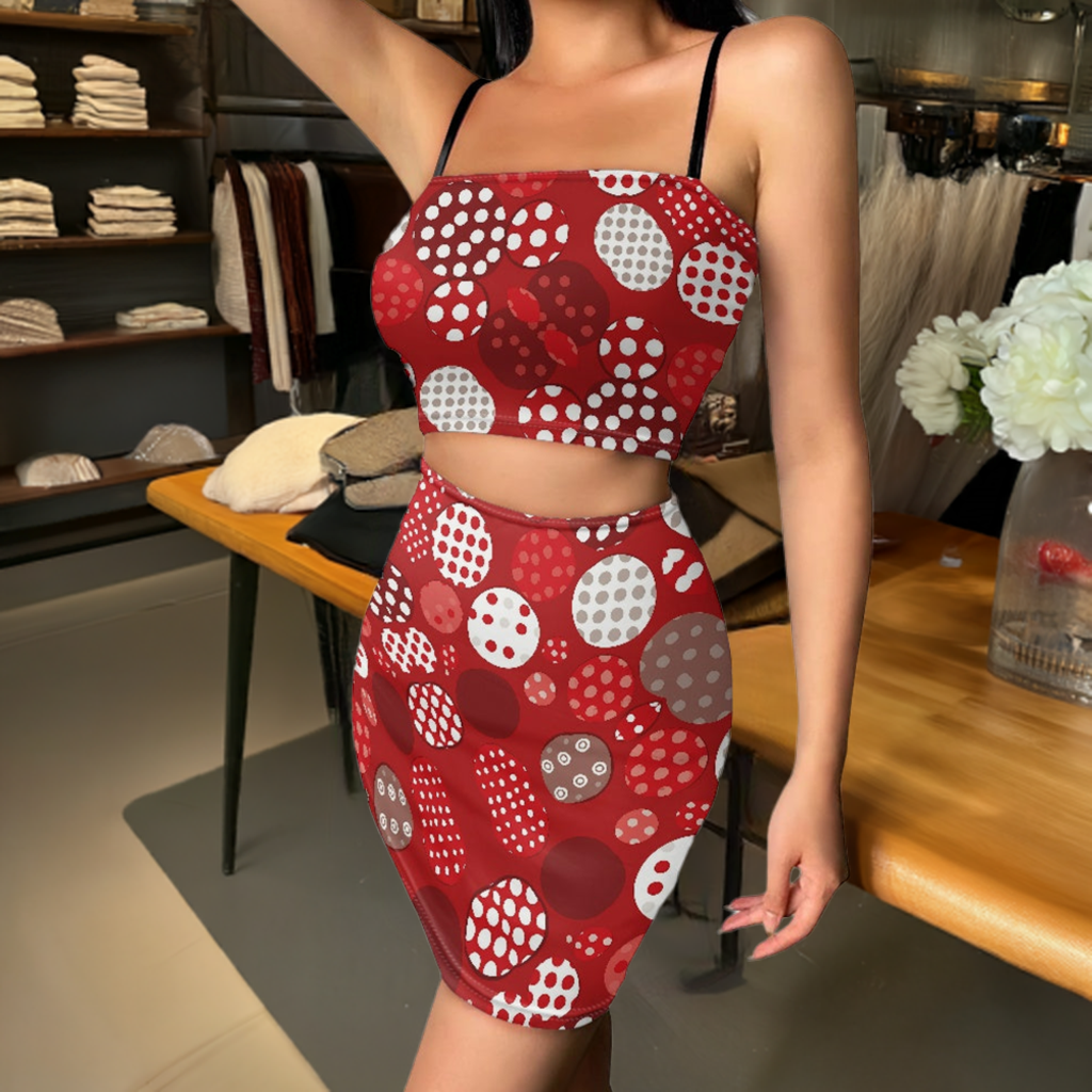 Turn Heads with Luxtrini’s Bold Polka Dot Top Skirt Set