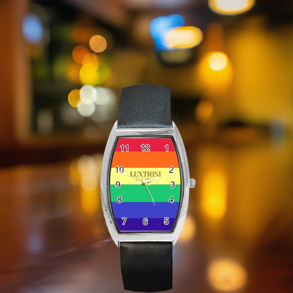 LGBTQ Rainbow Pride #12 Barrel Style Metal Watch