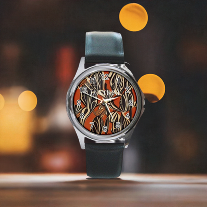 African - Ethnic Round Metal Watch