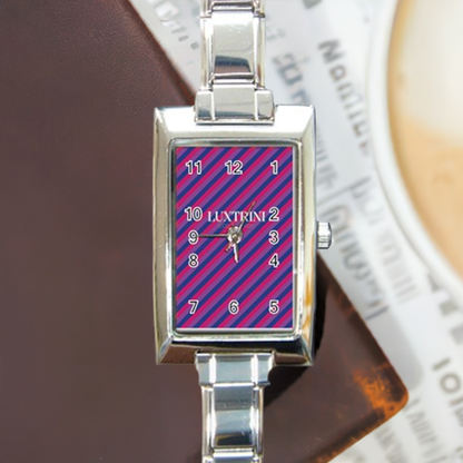 Bisexual Flag Rectangle Italian Charm Watch