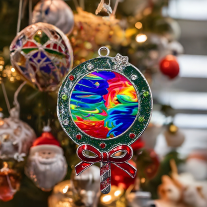 Colorful Metal Christmas Lollipop with Crystal Ornament