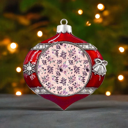 Sangria Metal Snowflake And Bell Red Ornament