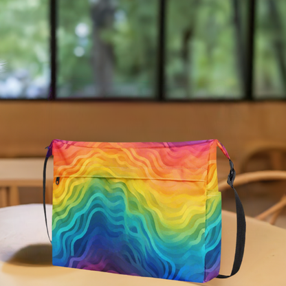 Rainbow Pride LGBTQ Messenger Bag - Adjustable Cross-Body, Waterproof Zipper Pockets, Handmade and Stylish by Luxtrini