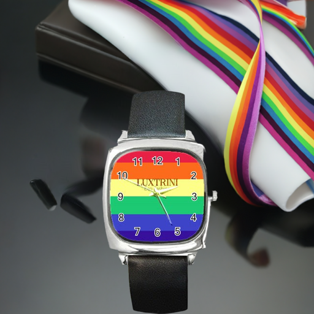 LGBTQ Rainbow Pride #12 Square Metal Watch