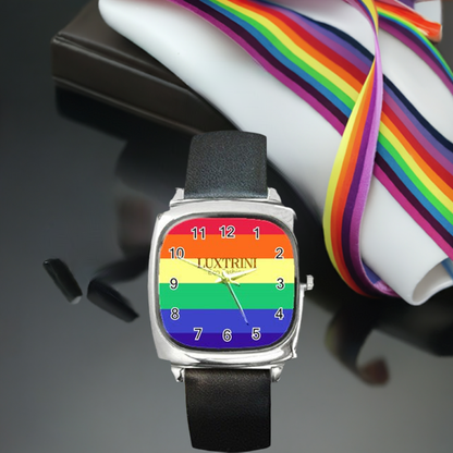 LGBTQ Rainbow Pride #12 Square Metal Watch