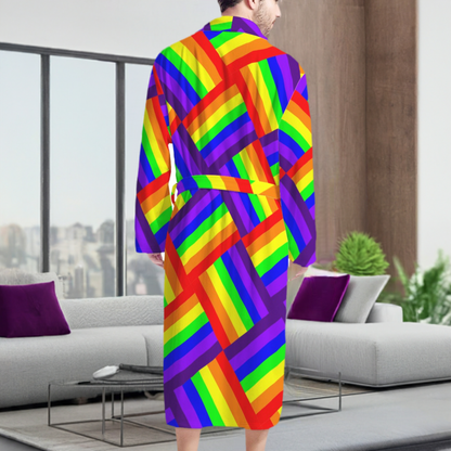 Rainbow Weave Men's Bathrobe