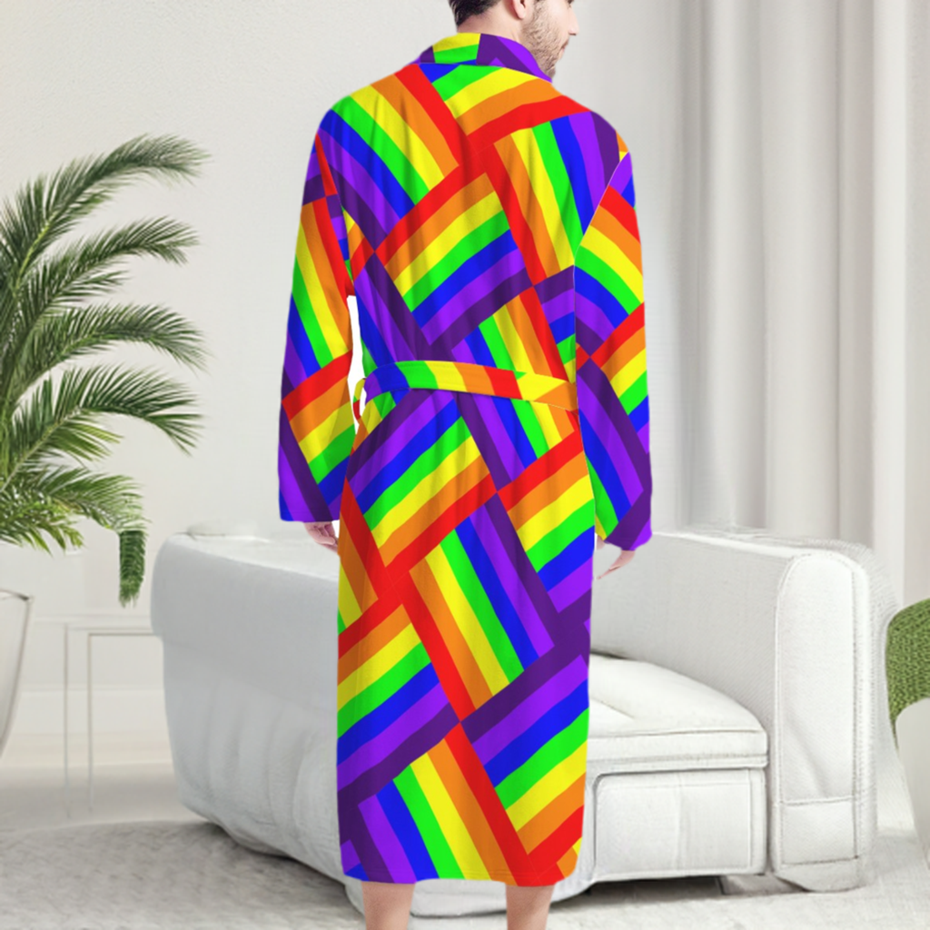 Rainbow Weave Men's Bathrobe