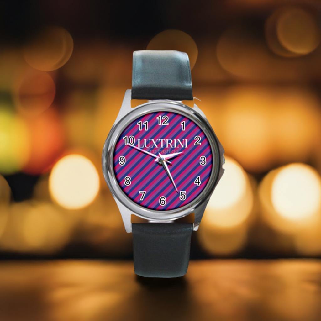 Bisexual Flag Round Metal Watch