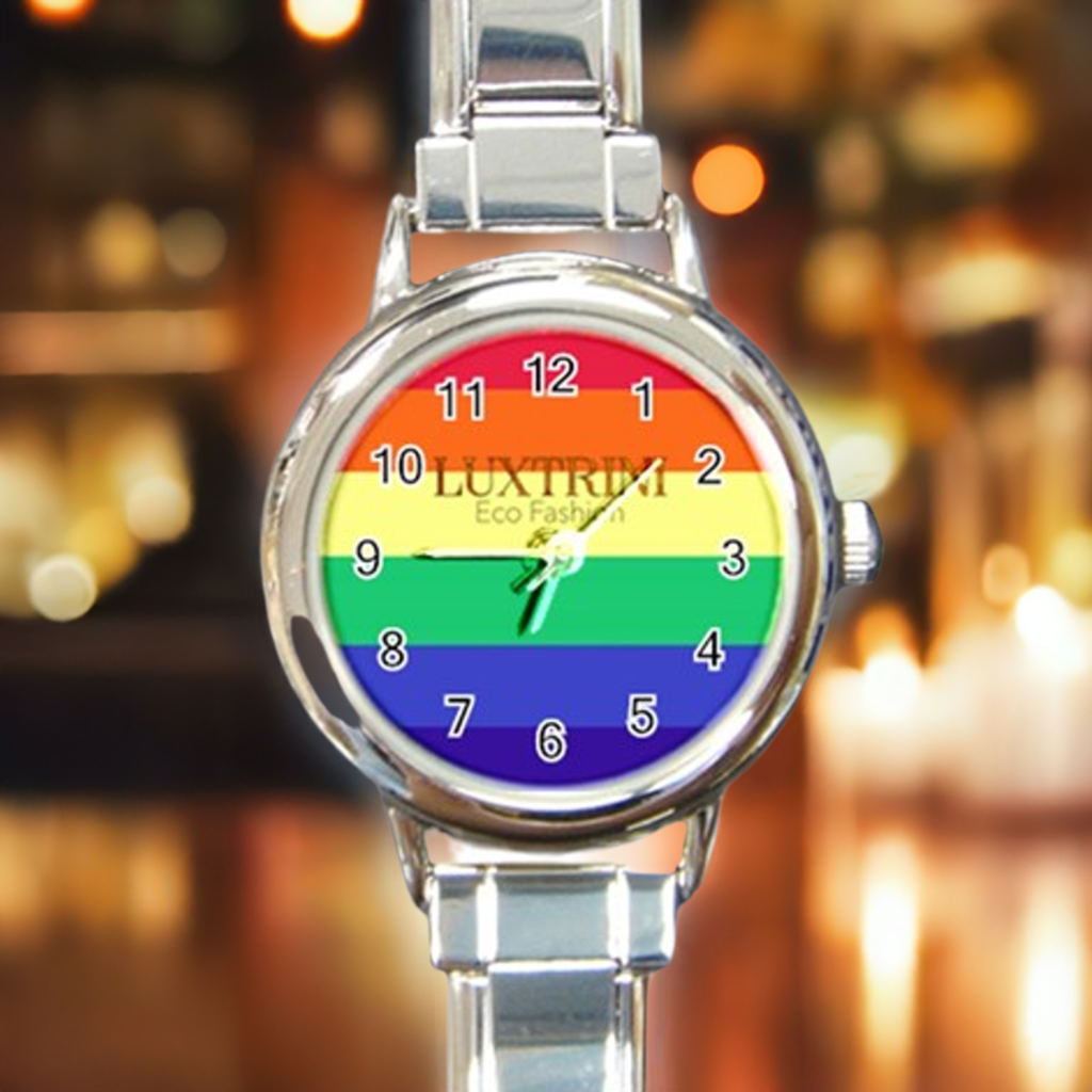 LGBTQ Rainbow Pride #12 Round Italian Charm Watch