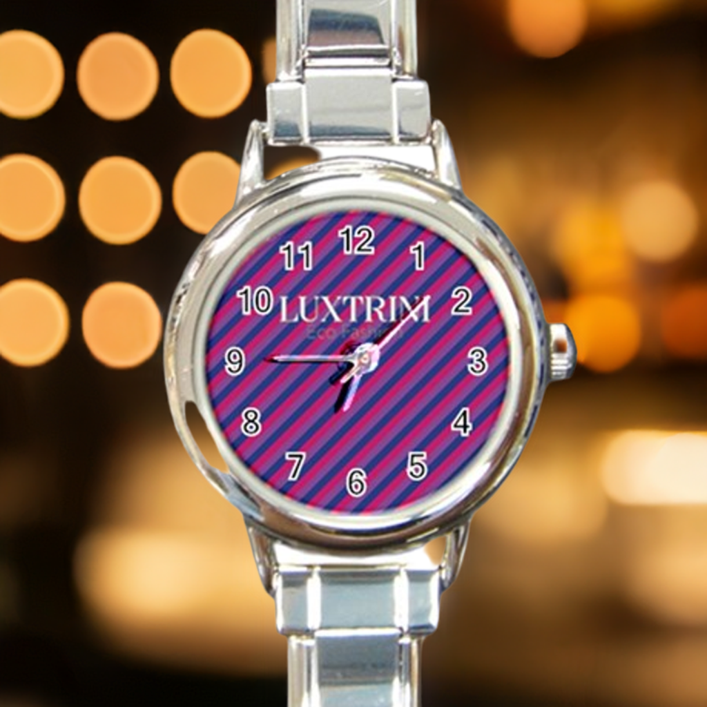 Bisexual Flag Round Italian Charm Watch