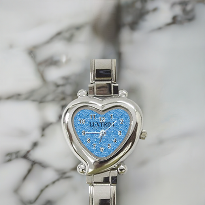 Blue Wind Heart Italian Charm Watch