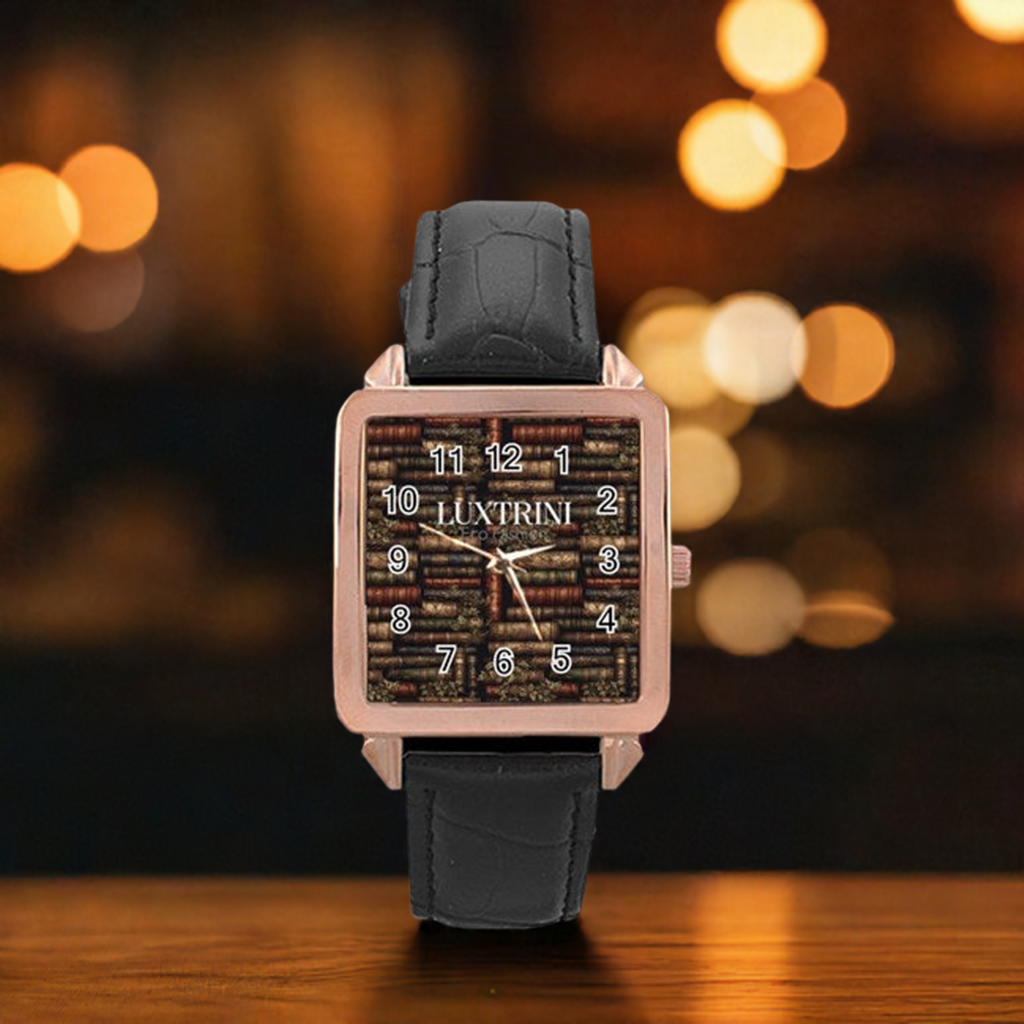 The Librarian Rose Gold Leather Watch