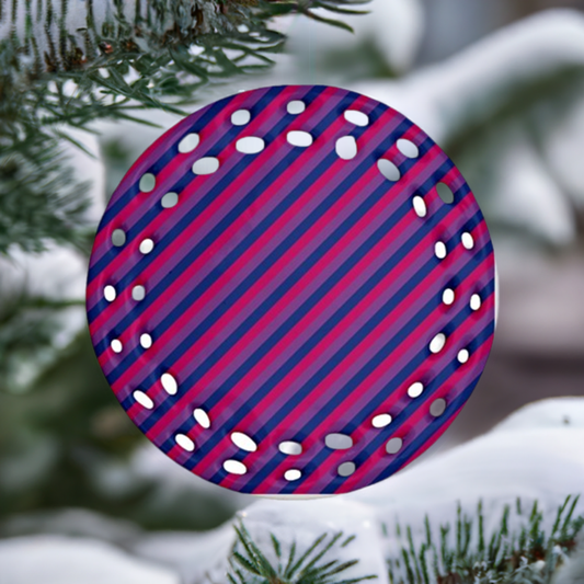 Bisexual Flag Ornament (Round Filigree)