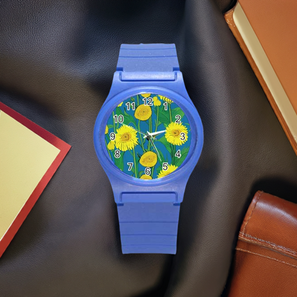 Sunflower Round Plastic Sport Watch (S)