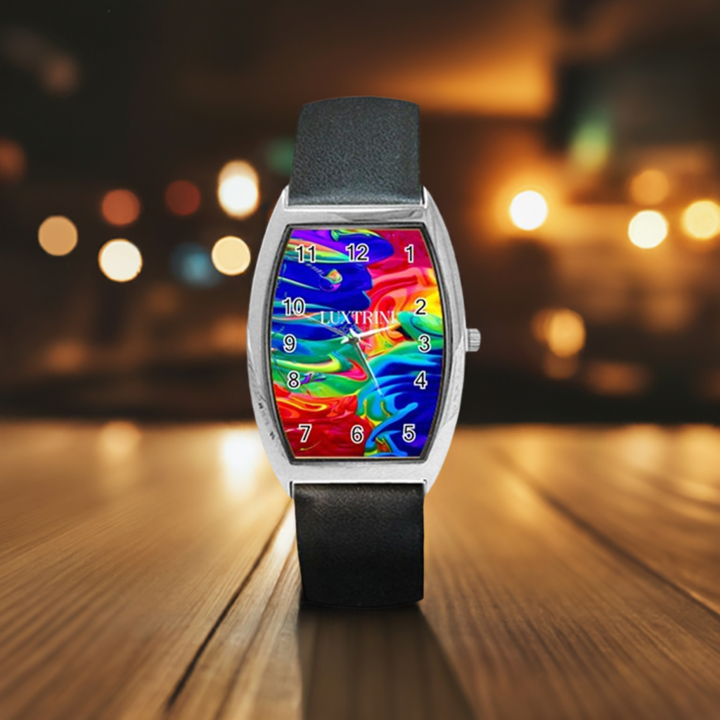 Rainbow Confusion Barrel Style Metal Watch