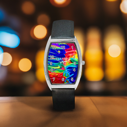 Rainbow Confusion Barrel Style Metal Watch