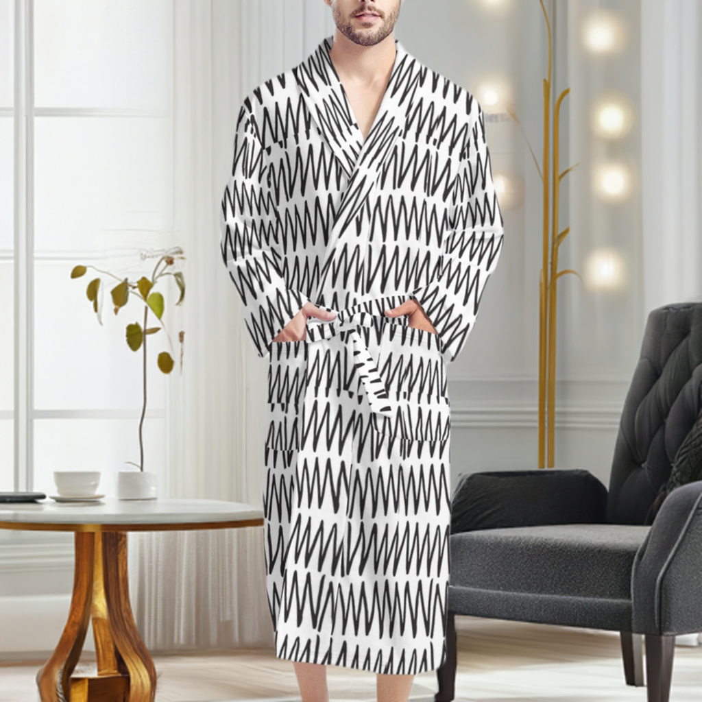 African | Ethnic | Mudcloth | #19 Men's Bathrobe