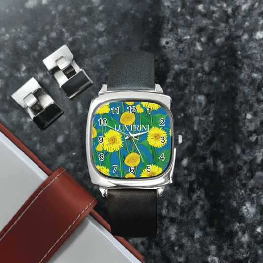 Sunflower Square Metal Watch