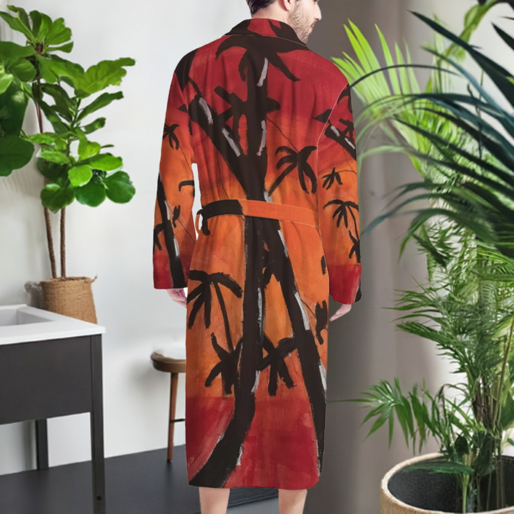 Bamboo at Sunset Men's Bathrobe