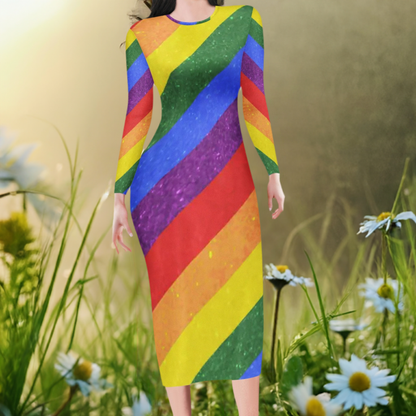 LGBTQ Pride Women Bodycon Midi Sheath Dress - up to 4XL