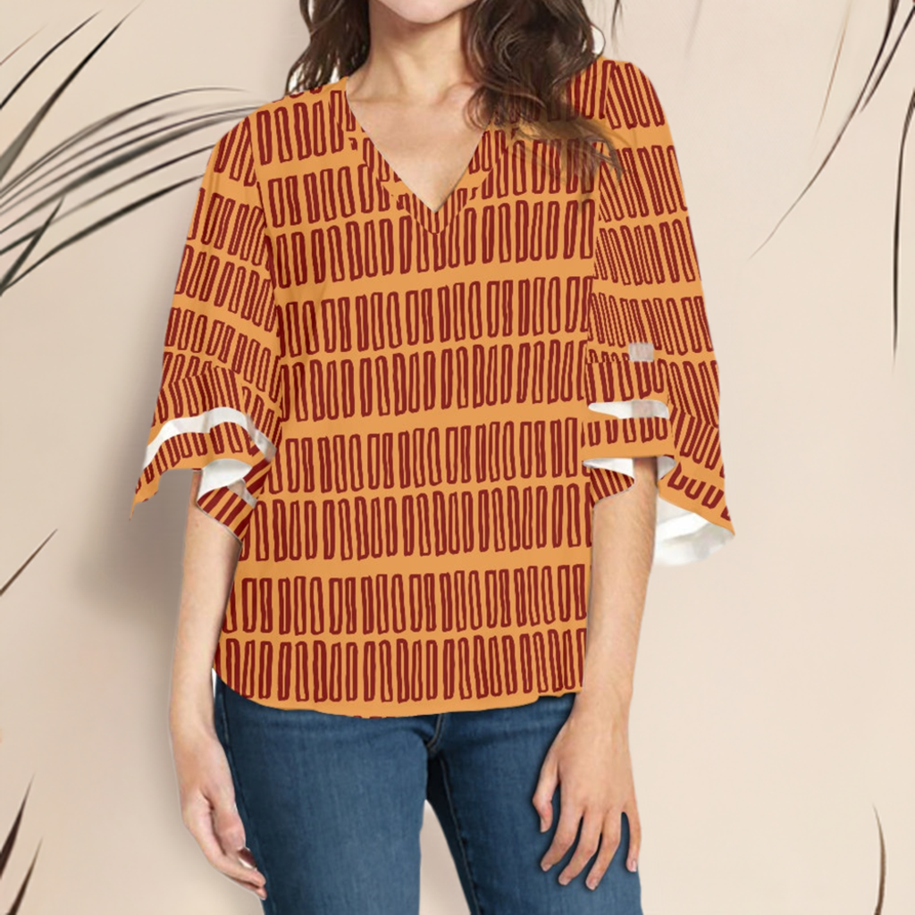 African Women Puff Sleeve Blouse