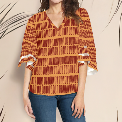 African Women Puff Sleeve Blouse