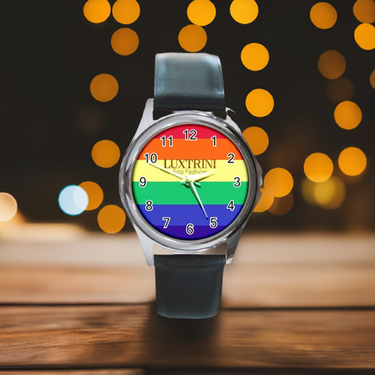 LGBTQ Rainbow Pride #12 Round Metal Watch