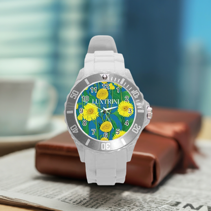 Sunflower Round Plastic Sport Watch (L)