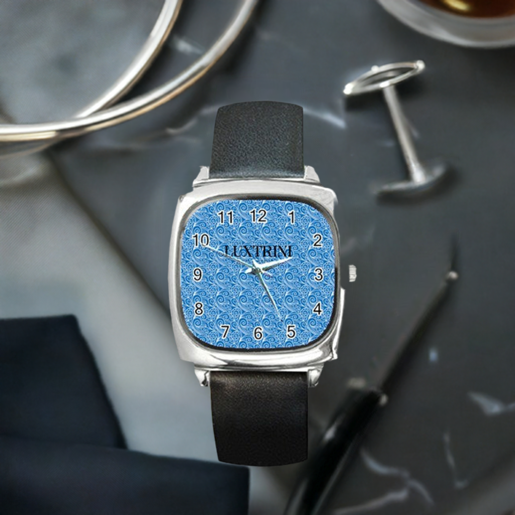 Blue Wind Square Metal Watch