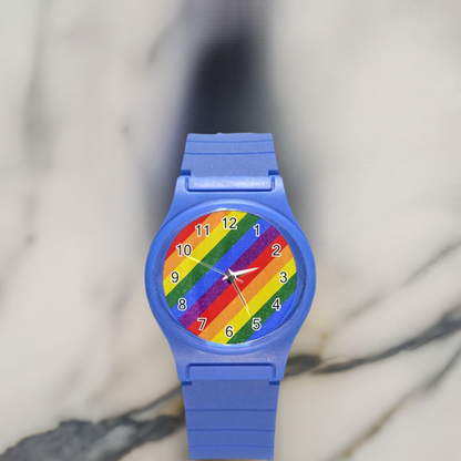 Rainbow Pride Round Plastic Sport Watch (S)