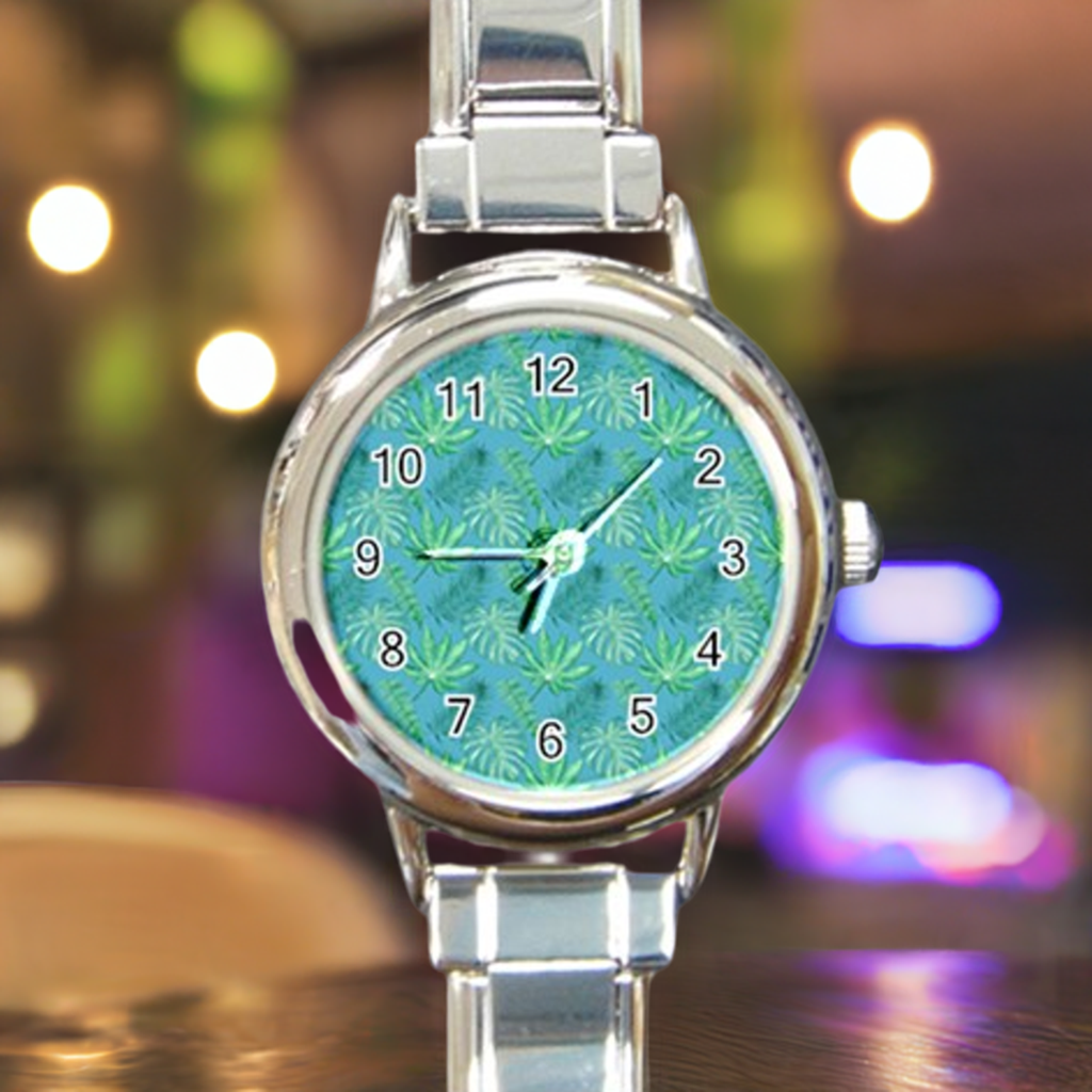 Monstera Round Italian Charm Watch