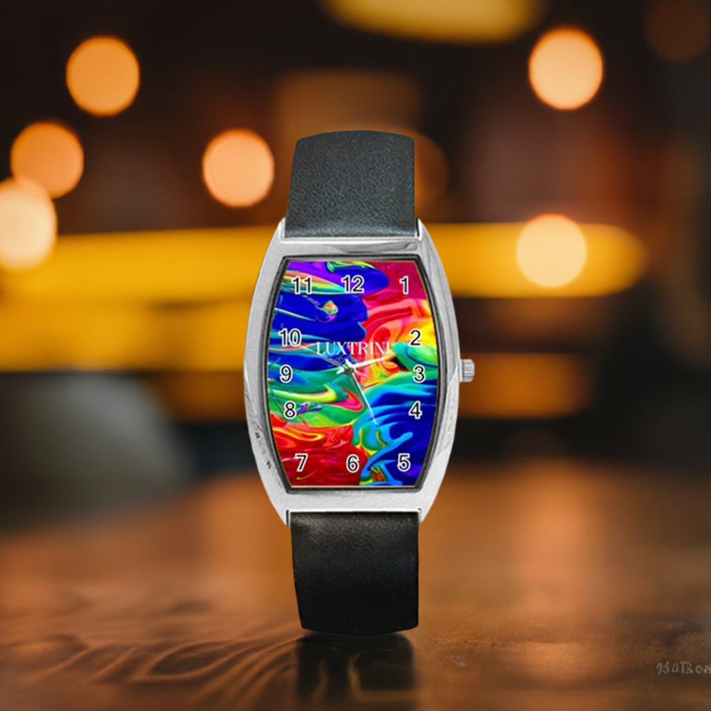 Rainbow Confusion Barrel Style Metal Watch