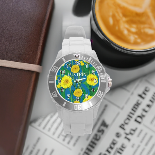 Sunflower Round Plastic Sport Watch (L)