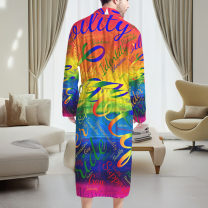 LGBTQ Word Cloud Men's Bathrobe