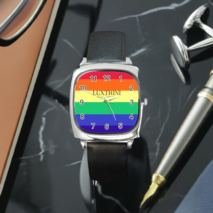 LGBTQ Rainbow Pride #12 Square Metal Watch