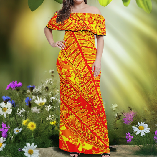 Orange Croton Women Off Shoulder Maxi Dress - Sizes upto 7XL