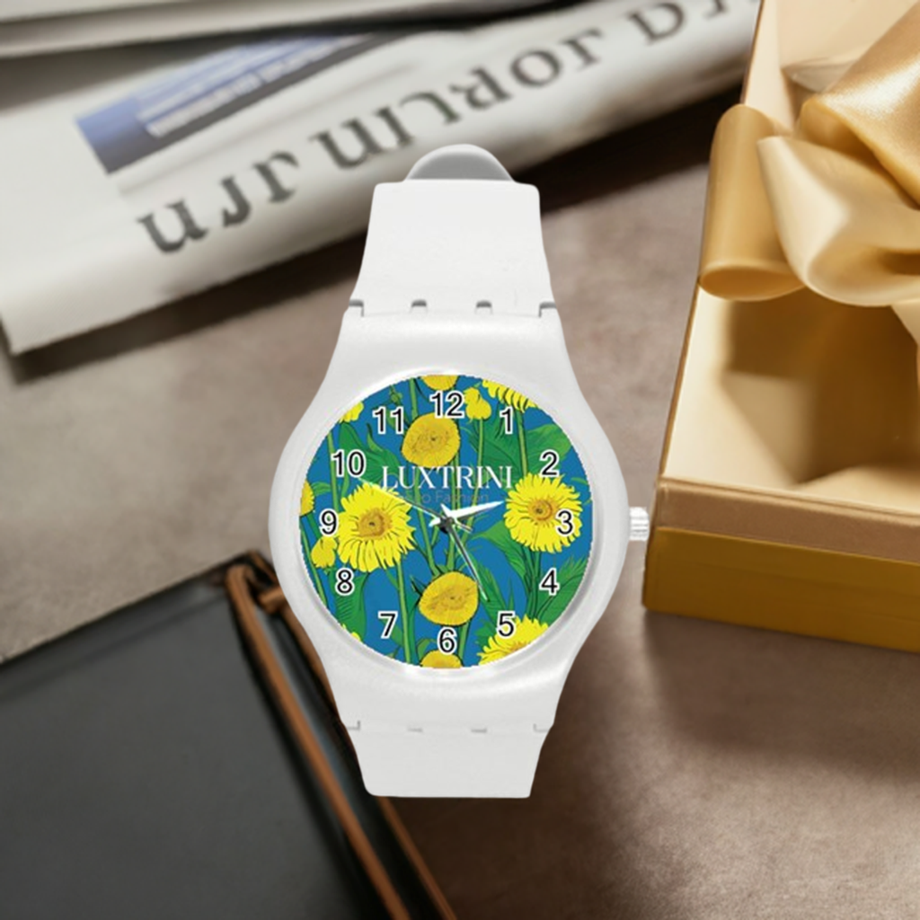 Sunflower Round Plastic Sport Watch (M)