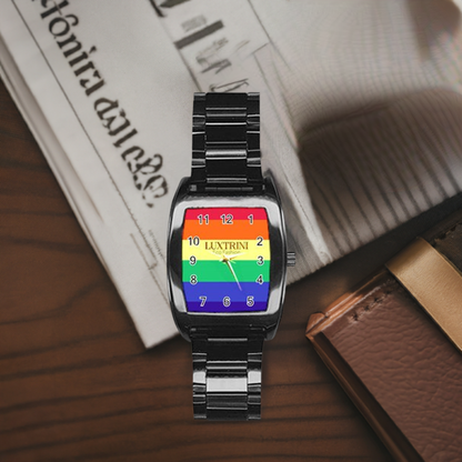 LGBTQ Rainbow Pride #12 Stainless Steel Barrel Watch